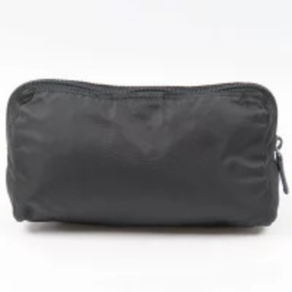 Prada Clutch Clutch Cosmetic Makeup Black Triangle Multi